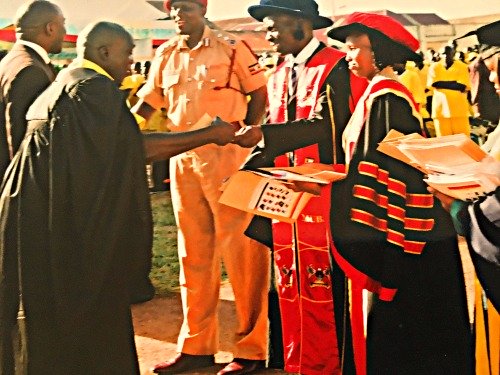 Jonathan Mugerwa Graduating , in Luzira Prison Uganda Africa, 2015