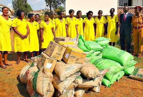 Receiving Gifts and Donations at Luzira Women Prisons Uganda , Africa.